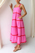 Mixiedress Ric Rac Ruffle Tiered Cami Maxi Holiday Dress