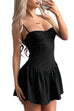 Mixiedress Spaghetti Strap Corset Ruffle Mini Dress