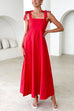 Mixiedress Bow Shoulder Empire Waist Swing Maxi Cami Dress