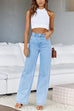 Mixiedress Distressed Wide Leg Boyfriend Denim Pants