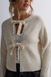 Mixiedress Crewneck Bow Knot Ribbed Knit Sweater