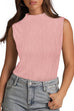 Mixiedress Sleeveless Mockneck Textured Summer Top