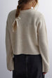 Mixiedress Crewneck Bow Knot Ribbed Knit Sweater