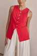 Mixiedress Single Breasted Pocketed Solid Vest