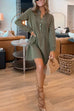 Mixiedress Long Sleeves Button Up Mini Shirt Dress