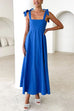 Mixiedress Bow Shoulder Empire Waist Swing Maxi Cami Dress