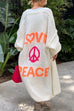 Mixiedress Open Front Love and Peace Pattern Long Sweater Cardigan(in 5 Colors)