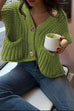 Mixiedress Gold Buttons Pocketed Chunky Sweater Vest