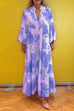 Mixiedress V Neck Bell Sleeves Ruffle Tiered Printed Maxi Dress