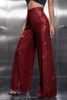 Mixiedress Sparkly Elastic Waist Wide Leg Sequin Pants