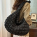 Mixiedress Lightweight Quilted Grid Puffer Tote Bag