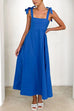 Mixiedress Bow Shoulder Empire Waist Swing Maxi Cami Dress