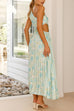 Mixiedress One Shoulder Drawstring Cut Out Pleated Floral Maxi Dress