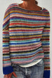 Mixiedress Crewneck Vibrant Rainbow Chunky Knit Sweater(in 4 Patterns)