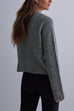 Mixiedress Crewneck Bow Knot Ribbed Knit Sweater