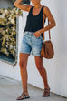 Mixiedress Rolled Hem Ripped Denim Shorts