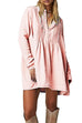 Mixiedress Long Sleeves Button Up Mini Shirt Dress