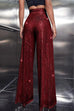 Mixiedress Sparkly Elastic Waist Wide Leg Sequin Pants