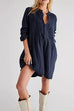 Mixiedress Long Sleeves Button Up Mini Shirt Dress