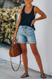 Mixiedress Rolled Hem Ripped Denim Shorts