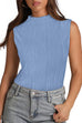 Mixiedress Sleeveless Mockneck Textured Summer Top