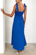 Mixiedress Bow Shoulder Empire Waist Swing Maxi Cami Dress