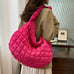 Mixiedress Lightweight Quilted Grid Puffer Tote Bag