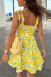 Mixiedress Tie Shoulder Lemon Print Mini Cami Vacation Dress