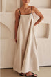 Mixiedress Adjustable Strap Backless Cotton Linen Maxi Dress