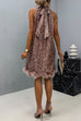 Mixiedress Halter Sleeveless Feather Hem Sequin Dress