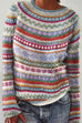 Mixiedress Crewneck Vibrant Rainbow Chunky Knit Sweater(in 4 Patterns)