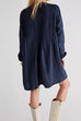 Mixiedress Long Sleeves Button Up Mini Shirt Dress