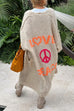 Mixiedress Open Front Love and Peace Pattern Long Sweater Cardigan(in 5 Colors)