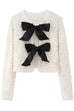 Mixiedress Long Sleeves Bow Knot Glitter Sequin Top