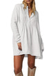 Mixiedress Long Sleeves Button Up Mini Shirt Dress