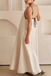 Mixiedress Adjustable Strap Backless Cotton Linen Maxi Dress