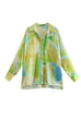 Mixiedress Long Sleeves Button Front Tie Dye Blouse Shirt