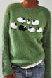 Mixiedress Round Neck Animal Pattern Pullover Sweater(in 2 Colors)