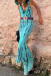 Mixiedress Cowl Neck Backless Tie Dye Hoodied Maxi Dress