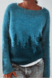 Mixiedress Crewneck Tree Pattern Knit Pullover Sweater(in 2 Colors)