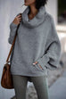 Mixiedress Cowl Neck Batwing Sleeves Loose Sweater