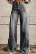 Mixiedress Distressed Wide Leg Casual Denim Pants