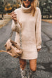 Mixiedress Turtleneck Long Sleeves Ribbed Knit Sweater Dress(in 7 Colors!)