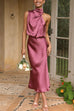 Mixiedress Sleeveless Mockneck Waisted Maxi Dress