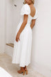 Mixiedress V Neck Twist Front Puff Sleeves Cut Out Maxi Dress