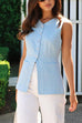 Mixiedress Single Breasted Pocketed Solid Vest