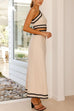 Mixiedress One Shoulder Cut Out Waist Ric Rac Color Block Maxi Dress