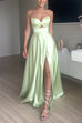 Mixiedress Strapless Cut Out Back Lace-up Slit Maxi Party Dress