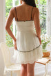 Mixiedress Ruffle Trim Color Block Bow Mini Cami Dress