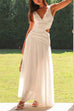 Mixiedress V Neck Sleeveless Cut Out Swing Maxi Dress